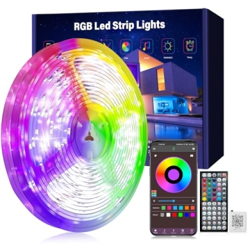 Ledagic Led Lights for Bedroom 100ft (1 Rolls of 100ft) Music Sync Color Changing Led Strip Lights w...