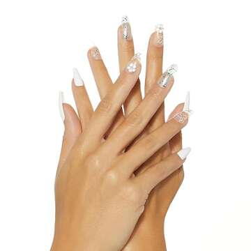 KISS Jelly Fantasy Sculpted Ready-To-Wear Fake Nails - Sweet Jelly, Long, Coffin Shaped, Smudge Proof, Waterproof, No Dry Time, Durable, Flexible, DIY Manicure, Salon Quality, Long Lasting | 28 Count…