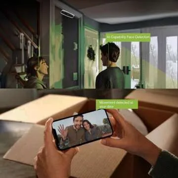 Remo+ DoorCam 3 Over-The-Door Wireless Security Camera, 3-Day Rolling Video Storage with No Subscription, 1080p Video, Night Vision, 2-Way Talk, AI with Human Detection & Alexa Compatibility