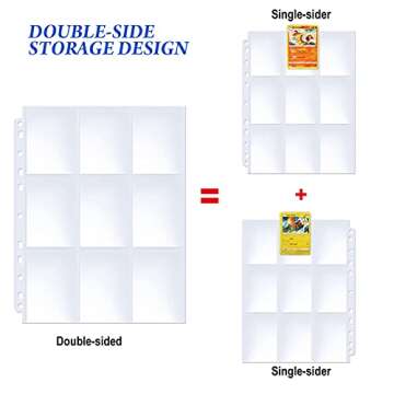 Double-Sided 576 Pockets Trading Card Sleeves - Versatile and Durable