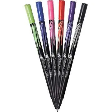 BIC Fineliner Marker Pens, Assorted Colors, 6 Count