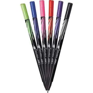 BIC Fineliner Marker Pens, Assorted Colors, 6 Count