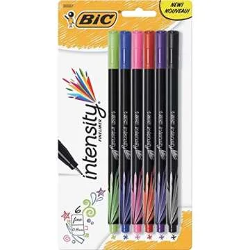 BIC Fineliner Marker Pens, Assorted Colors, 6 Count