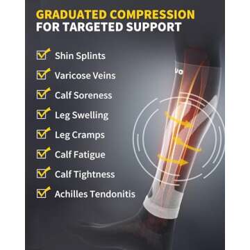 Cambivo 3 Pairs Calf Compression Sleeve for Women and Men,Leg Brace for Running, Cycling, Shin Splin...