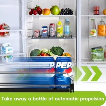 Adjustable Self-Pushing Fridge Drink Organizer for Cans Bottles