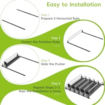 Adjustable Self-Pushing Fridge Drink Organizer for Cans Bottles