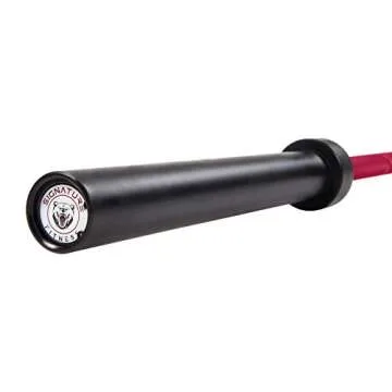 Signature Fitness Olympic Cerakote Barbell – for Home & Commercial Gyms, 190K PSI Tensile Strength Rated for up to 1,500-Pound Capacity, Red