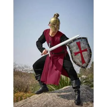 Gafeng Men's Renaissance Knights Templar Tunic Costume