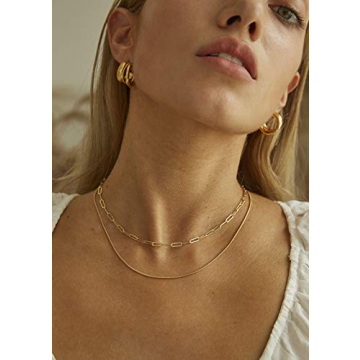 BOUTIQUELOVIN Gold Plated Paperclip Chain Jewelry Set