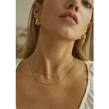 BOUTIQUELOVIN Gold Plated Paperclip Chain Jewelry Set