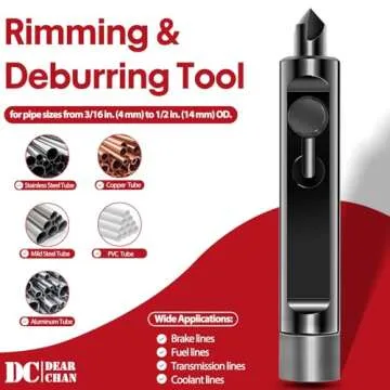 Tubing Deburring Tool - Brake Line Deburring Tool - Rimming & Deburring Tool for 3/16" to 1/2" Tubin...