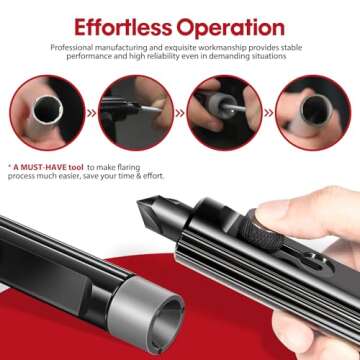 Tubing Deburring Tool - Brake Line Deburring Tool - Rimming & Deburring Tool for 3/16" to 1/2" Tubing, for Brake/Fuel/Transmission/Coolant Lines, Achieving Optimal Tubing Flaring, Replace for LTTR1