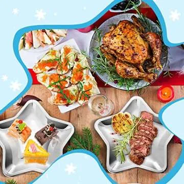 30 Pieces Thick Star Shaped Paper Plates Disposable Party Plate Pentagram Dinnerware Decorations for Graduation Independence Day Wedding Birthday Baby Shower, 9.45 Inch(Silver,30 Pieces)