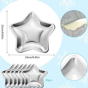 30 Pieces Thick Star Shaped Paper Plates Disposable Party Plate Pentagram Dinnerware Decorations for Graduation Independence Day Wedding Birthday Baby Shower, 9.45 Inch(Silver,30 Pieces)