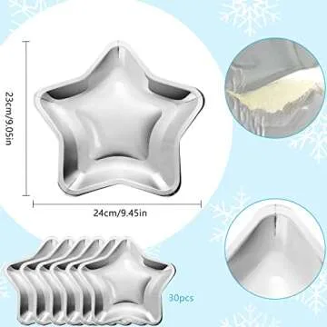 30 Pieces Thick Star Shaped Paper Plates Disposable Party Plate Pentagram Dinnerware Decorations for Graduation Independence Day Wedding Birthday Baby Shower, 9.45 Inch(Silver,30 Pieces)