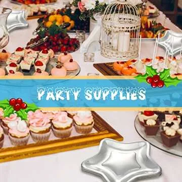 30 Pieces Thick Star Shaped Paper Plates Disposable Party Plate Pentagram Dinnerware Decorations for Graduation Independence Day Wedding Birthday Baby Shower, 9.45 Inch(Silver,30 Pieces)