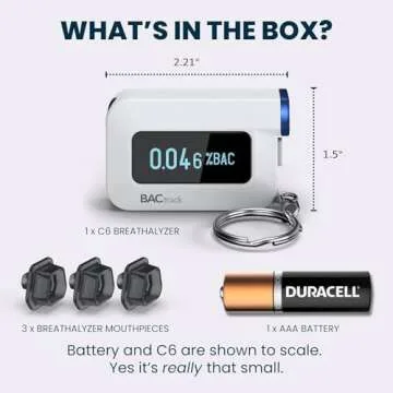 BACtrack C6 Keychain Breathalyzer | Professional-Grade Accuracy | Optional Wireless Smartphone Connectivity | Compatible w/ Apple iPhone, Google & Samsung Android Devices | Apple HealthKit Integration