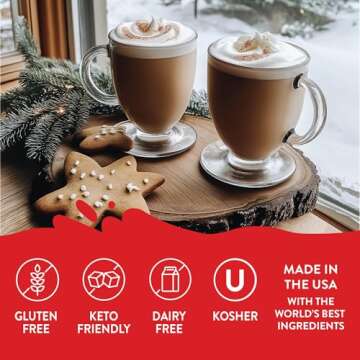 Jordan's Skinny Syrups Sugar Free Coffee Syrup, Gingerbread Latte Flavor Drink Mix, Zero Calorie Flavoring for Lattes, Protein Shake, Food & More, Gluten Free, Keto Friendly, 25.4 Fl Oz, 1 Pack