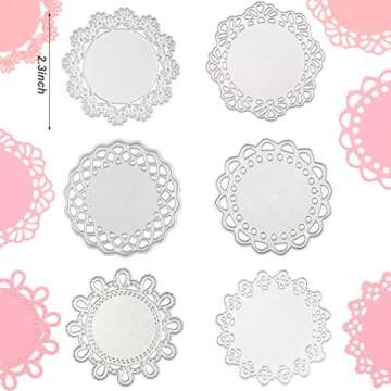 6 Pieces Metal Die Cuts Embossing Folders Different Patterns Round Lace Flower Border Cutting Dies S...