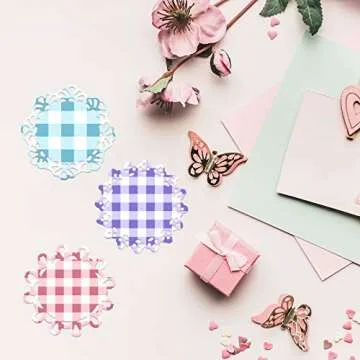 6 Pieces Metal Die Cuts Embossing Folders Different Patterns Round Lace Flower Border Cutting Dies Stencils Decorative Embossing Paper Dies for Card Scrapbooking DIY