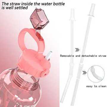 SANKUU Large 1 Gallon/128oz (When Full) Gallon Water Bottle Motivational with Time Marker & Straw, Leakproof Water Jug Ensure You Drink Daily Water Throughout The Fitness Day