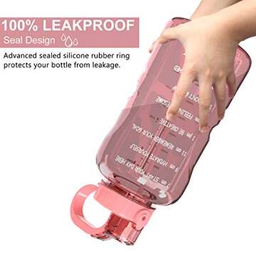 SANKUU Large 1 Gallon/128oz (When Full) Gallon Water Bottle Motivational with Time Marker & Straw, Leakproof Water Jug Ensure You Drink Daily Water Throughout The Fitness Day