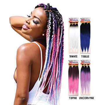 REALISTIC - Multi Pack Deals! Pre-stretched X-Pression 3X Ghana Braids 60" 100% Kanekalon Easy to braid, KNOTLESS, FEED in Braid Itch Free (3-PACK, T1B27) E613XG6-TB273