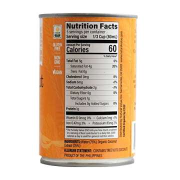 Natural Value Organic Lite Coconut Milk, 13.5 Ounce Cans (Pack of 12)