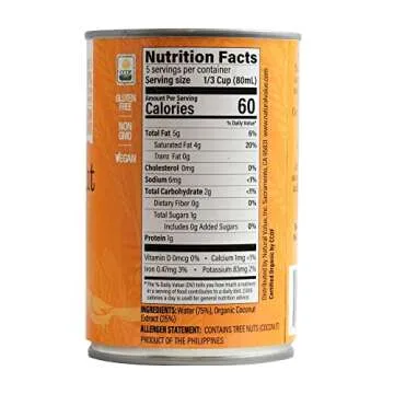 Natural Value Organic Lite Coconut Milk, 13.5 Ounce Cans (Pack of 12)