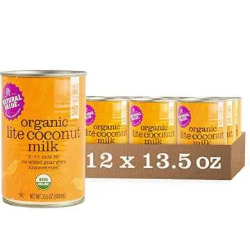 Natural Value Organic Lite Coconut Milk, 13.5 Ounce Cans (Pack of 12)