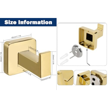 Stylish Gold Rustproof Bath Towel Hooks - NearMoon 3 Pack