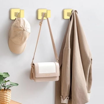 Stylish Gold Rustproof Bath Towel Hooks - NearMoon 3 Pack