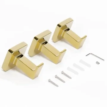 Stylish Gold Rustproof Bath Towel Hooks - NearMoon 3 Pack
