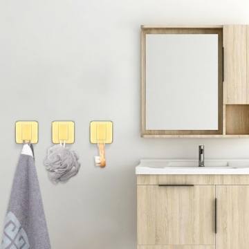 Stylish Gold Rustproof Bath Towel Hooks - NearMoon 3 Pack