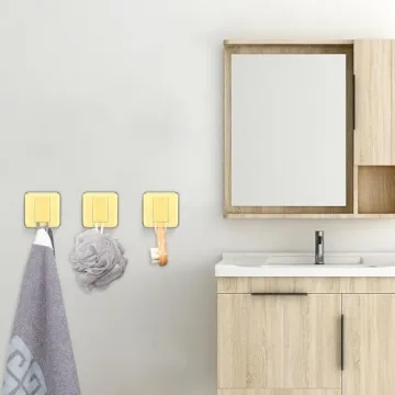 Stylish Gold Rustproof Bath Towel Hooks - NearMoon 3 Pack