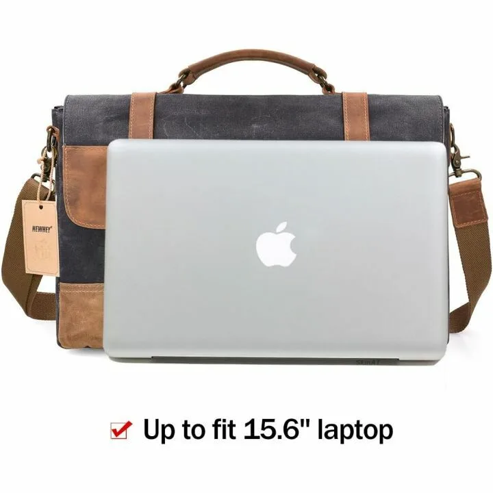 Vintage Leather Canvas Messenger Bag for Men