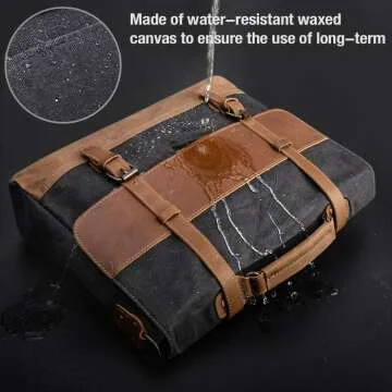 Vintage Leather Canvas Messenger Bag for Men