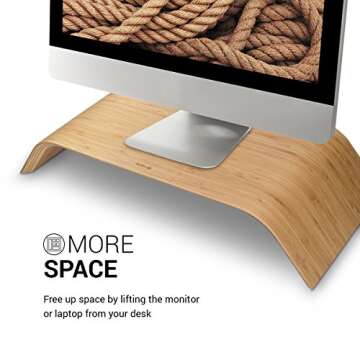 Kalibri Wood Monitor Stand Riser for PC and Laptop