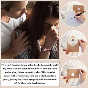 Tarsus Sympathy Gift, Amethyst Stone Beads Remembrance Bracelet, Bereavement In Memorial Sympathy Gifts for Loss of Mom Mother Dad Father Husband Pet Condolence Grief Jewelry