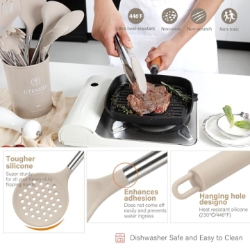 NCUE 28-Piece Silicone Kitchen Utensils Set with Holder