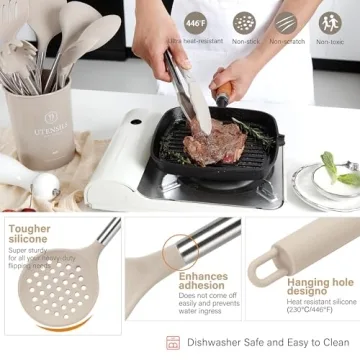 NCUE 28-Piece Silicone Kitchen Utensils Set with Holder