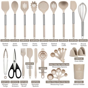 NCUE 28-Piece Silicone Kitchen Utensils Set with Holder