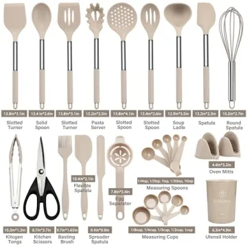 NCUE 28-Piece Silicone Kitchen Utensils Set with Holder