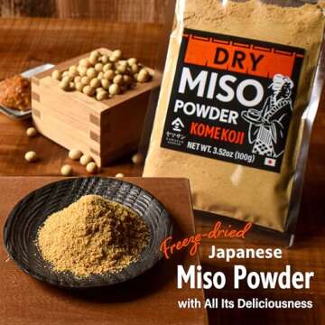 YAMASAN KYOTO UJI Japanese Dry Miso Seasoning, Freeze-Dried Miso Powder, No Additives, Vegan, Delici...