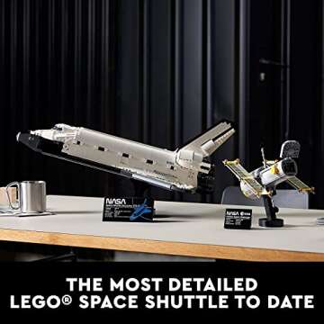 LEGO Icons NASA Space Shuttle Discovery 10283 Model Building Set - Spaceship Collection with Hubble ...