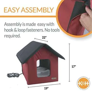 K&H Pet Products Heated Outdoor Cat House for Outside Pets in Winter, Weatherproof Outdoor House for...