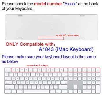 SANFORIN Silicone Keyboard Cover for Apple iMac Magic Keyboard with Numeric Keypad MQ052LL/A (Model:...