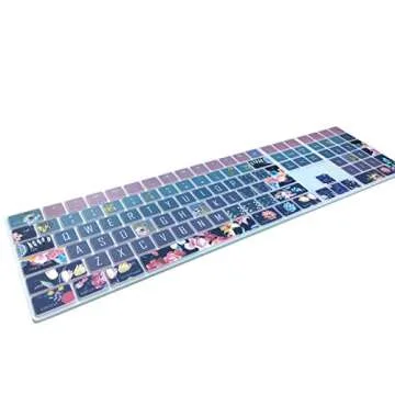 SANFORIN Silicone Keyboard Cover for Apple iMac Magic Keyboard with Numeric Keypad MQ052LL/A (Model: A1843, 2017 2018 Release), Cute Print Keyboard Skin, US Layout, Red Flower