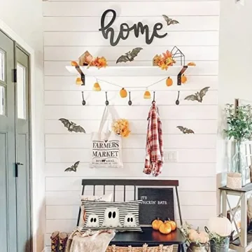 GEEORY Ghost Striped Halloween Pillow Cover for Fall Decor