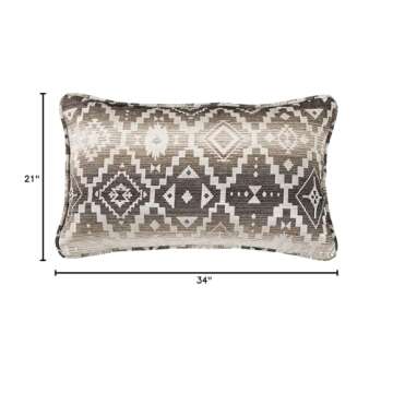 HiEnd Accents Chalet Aztec Decorative Pillow, 34x21 inch, Modern Southwestern Rustic Style Luxury Bedding, Decorative Throw Pillow